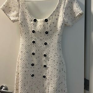 Elegant Cream Tweed Dress